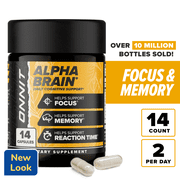 ONNIT Alpha BRAIN Premium Nootropic Brain Health Supplement, Memory and Focus Support, 14 Ct