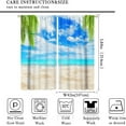 thumbnail image 2 of Beach Curtains for Kitchen,Tropical Island Sea Beach Waves Summer Green Palm Leaves Nature Landscape Print Rod Pocket Window Treatments Drapes for Bedroom Kitchen Bathroom84x84in, 2 of 6