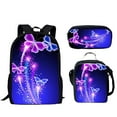 thumbnail image 3 of HHGBAD Stylish Backpack Set with Large Capacity, Comfortable Cushioned Back, Adjustable Straps, and Fun Butterfly Patterns - Includes Backpack, Meal Bag, and Pencil Case, 3 of 5