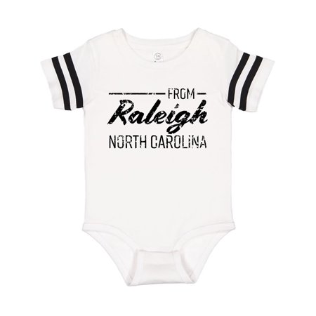

Inktastic From Raleigh North Carolina in Black Distressed Text Gift Baby Boy or Baby Girl Bodysuit