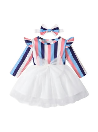 JDEFEG 5 Year Clothes Kids Toddler Children Baby Girls Bowknot Ruffle Short  Sleeve Tulle Birthday Dresses Patchwork Party Dress Princess Dress Outfits