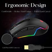 HP Wired Gaming Mouse LED RGB Backlit Adjustable 6200 DPI Ergonomic USB Mice for Gamers G360