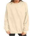 thumbnail image 5 of Avrnliq Womens Beige Valentine's Day Sweatshirt with Heart Pattern, Cute Couples Matching Gift for Her, Comfy Fleece Top,Size S, 5 of 8