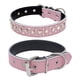 thumbnail image 1 of Collar de perro de cristal brillante de cuero de pedrería personalizado con cierre de pedrería de oro, 1 of 5