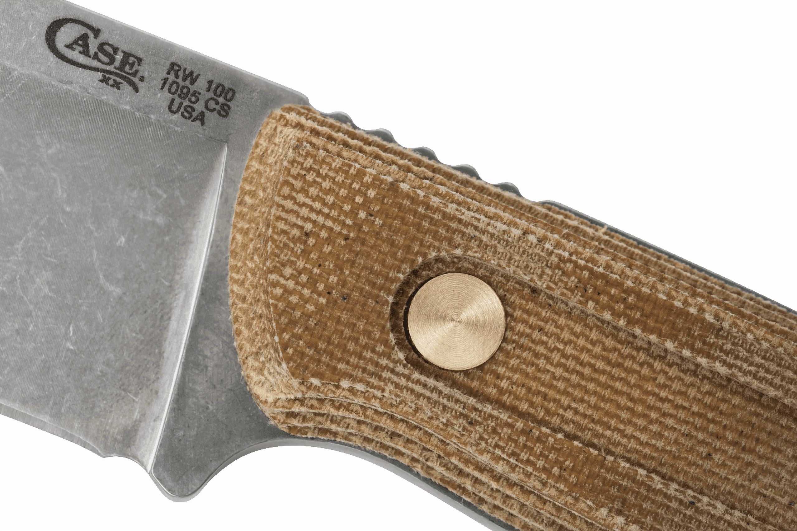 Case XX Knives RW100 Roland Welker Tan Micarta Carbon Steel Fixed Blade