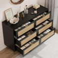 thumbnail image 4 of Goldensoil 15.6"x29.5"x42.5" Rattan 6 Drawer Dresser for Bedroom with Metal Legs and Handles,Black, 4 of 7