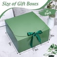 thumbnail image 2 of 20Pcs Olive Green Gift Boxes with Lids Ribbons 8 x 8 x 4 Inch Bridesmaid Proposal Box with 100pcs Glue Points for Wedding Packaging Present Birthday Christmas Craft Snack Holiday Party Favors, 2 of 7