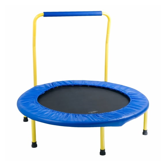 3FT Trampoline for Toddlers, 36 Inch Mini Trampoline Indoor Outdoor with Handle, Foldable Baby Bouncer Trampoline for 3 Years Kids - Recreational Gift