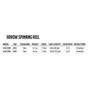 Ardent Arrow Spinning Reel, 2000 Size