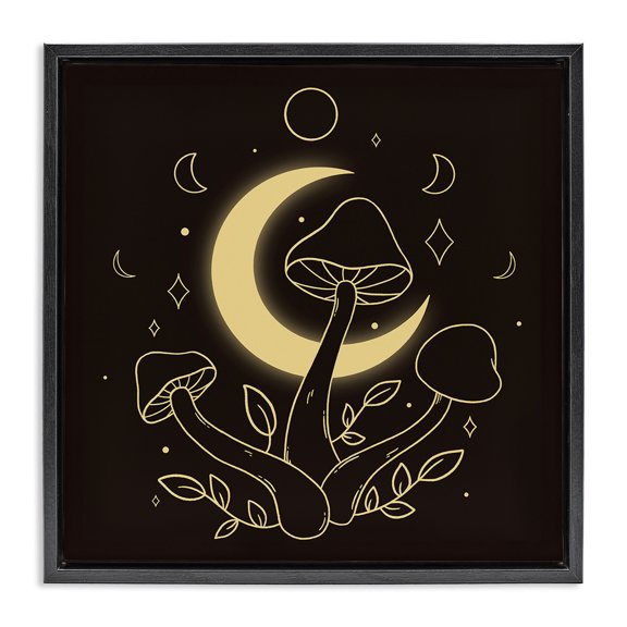 Stupell Industries Eclectic Black Floating Frame Canvas Art, 18 x 18, by Ahmed Sameh Hussein