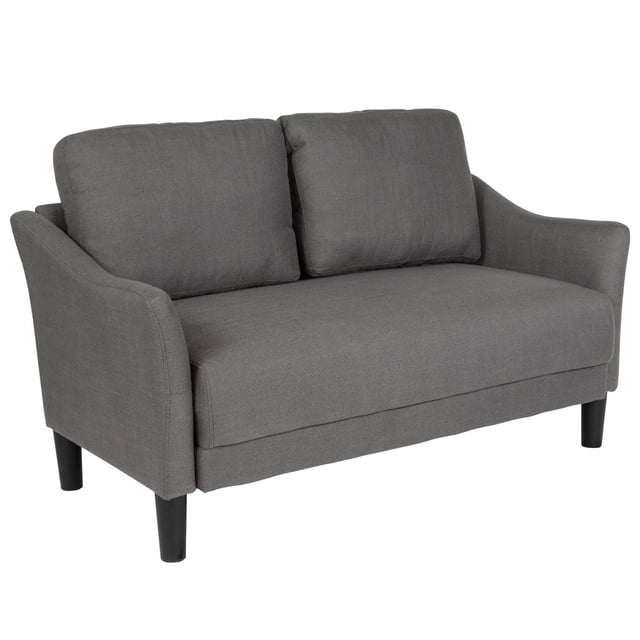 Asti Upholstered Loveseat in Dark Gray Fabric