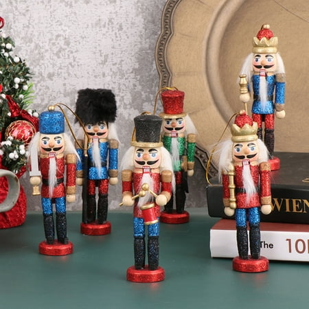 

ZIOKOK 12.5cm Nutcracker Puppet Christmas Decor Flash Nutcracker Soldier Home Ornaments