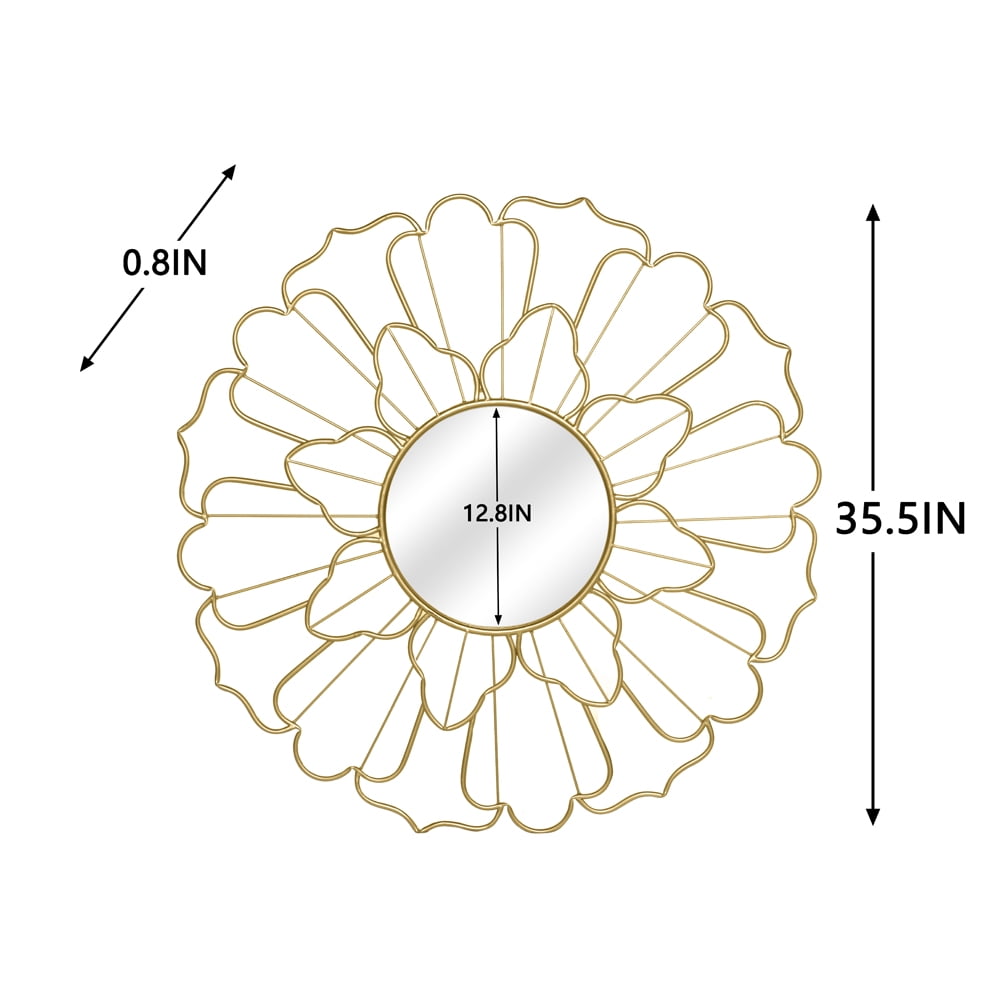 Kepooman Lace Metal Sunburst Wall Hanging Mirror, Used in Living Room, Bathroom and Bedroom, Modern Bohemian Decoration Kepooman Lace Metal Sunburst Wall Hanging Mirror, Used in Living Room, Bathroom and Bedroom, Modern Bohemian Decoration
