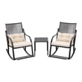 thumbnail image 5 of MOALCOFER 3 Piece Steel Rocking Patio Bistro Set with Adjustable Footrest, White, 5 of 7