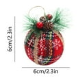 thumbnail image 3 of Christmas Ball Plaid Christmas Tree Decoration Knitted Needle Fabric Wrap Ball Shatterproof Christmas Ornaments Set Decorations for Xmas Tree Balls 2.3x2.3x2.3in, 3 of 6