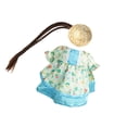 thumbnail image 4 of Colorful Floral Green Blue And Sky Blue White Goose Outfit Set M 23 Inch - 23 Inch Size For Spring Porch Festive Holiday Decor - Home Outdoor Spring Festival Decor Accent, 4 of 7