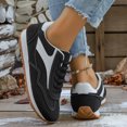 thumbnail image 2 of Tennis Shoes Womens Fashion Color Block Sneakers Lace up Classic Retro Trainers Skate Shoes Nonslip Thick Sole Running Shoes Black Size 7.5, 2 of 7