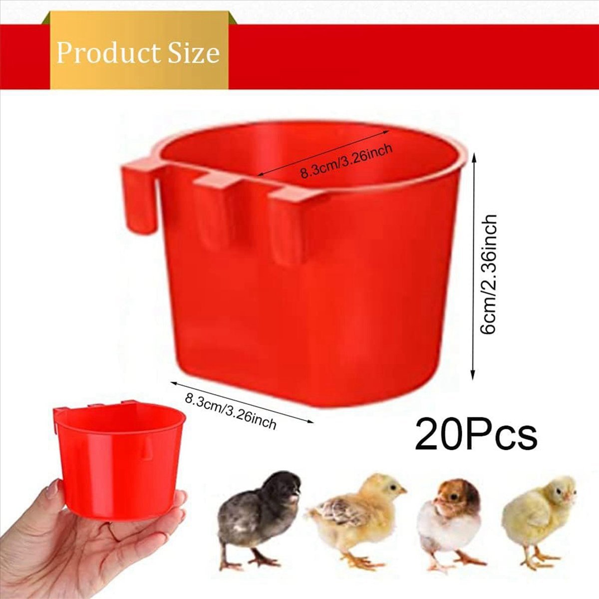 40Pcs Chickens Feeders for Cage,Hanging Chicken Water Feeder Cup, Plastic Birds Feeders Seed Bowl,