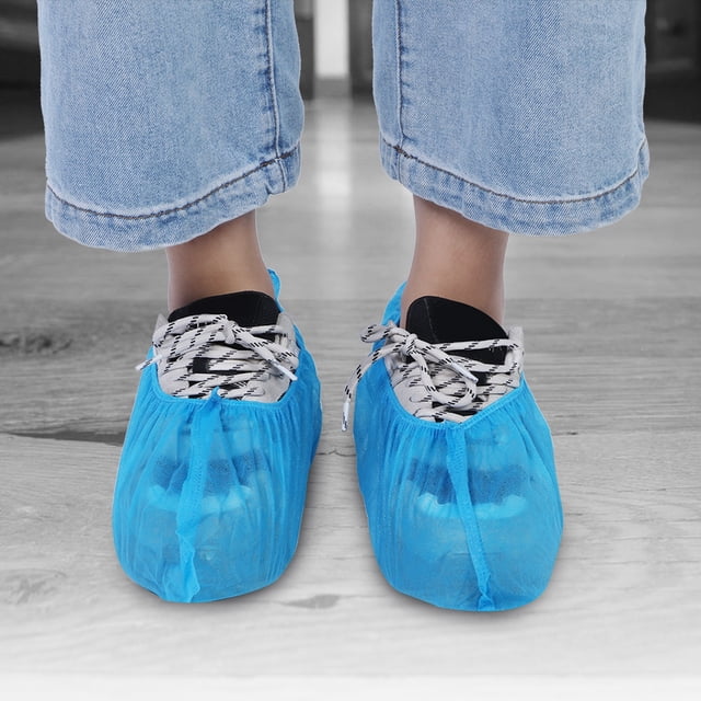 100 Uds. Cubiertas De Zapatos Desechables No Tejidas Cómodas Cubiertas De Zapatos Antideslizantes A Prueba De Polvo Para El Hogar