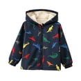 thumbnail image 2 of LIBRCLO Kids Boys Jackets Dinosaur Graphic Outerwear Windproof Warm Fleece Jackets Fall Winter Coats Size 10 Years, 2 of 8
