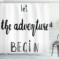 thumbnail image 1 of Ambesonne Adventure Shower Curtain, Wise Words Doodle, 69"Wx84"L, Black White, 1 of 3