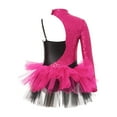 thumbnail image 4 of TiaoBug Girls Sequin Ballet Dance Leotard One Shoulder Tutu Dress Dancing Costume for Jazz Hip Hop Hot Pink 8, 4 of 7