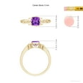 thumbnail image 6 of ANGARA Natural 0.6 Ct. Amethyst Solitaire Ring in 14K Yellow Gold for Women (Ring Size: 4.5), 6 of 10