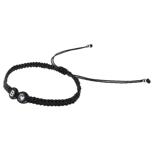 unbranded Initial Bracelets Trenzados Color Negro Con Estilo Sofisticado Para Uso Diario Y Eventos