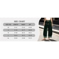 thumbnail image 7 of Women's Velvet Lace-Hem Wide Leg Pants Drawstring Waist Casual Trousers with Pockets, 7 of 7