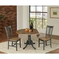 thumbnail image 4 of 42" Wood Drop Leaf Table With 2 Side Chairs in Hickory/Washed Coal - 3 Piece Set, 4 of 6