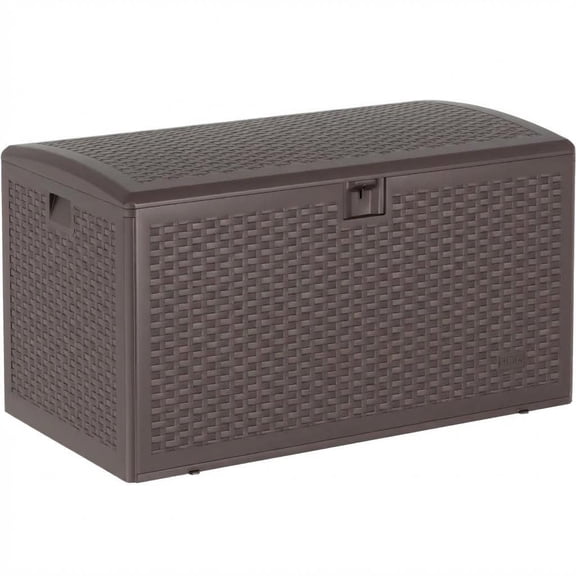 73 Gallon Waterproof Large Resin Deck Box Indoor Outdoor, Lockable Storage Container for Patio Furniture Cushions, Throw Pillows, Garden Tools, and Pool Floats