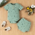 thumbnail image 5 of Dooleck Ribbed Baby Clothes Set Infant Girl Bodysuit Onesies Bloomer Shorts Outfits, 5 of 8