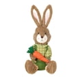 thumbnail image 2 of AZXY Easter Bunny Decorations, 17.9" Easter Stuffed Animals, Plush Rabbit Doll in Green Dress with Carrot, Cute Tabletop Decor for Home Office Party, Festive Holiday Gift for Kids & Spring Decor, 2 of 7