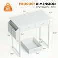 thumbnail image 6 of 32" Small Computer Desk with Storage Side Bag and Headphone Hook, Compact Writing Study Table for Home Office/Bedroom, White, 6 of 9