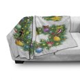 thumbnail image 3 of Letter G Soft Flannel Fleece Blanket, Christmas Tree Style Letter G with Capital Style Vibrant Celebration Items Holiday, Cozy Plush for Indoor and Outdoor Use, 60" x 80", Multicolor, by Ambesonne, 3 of 6