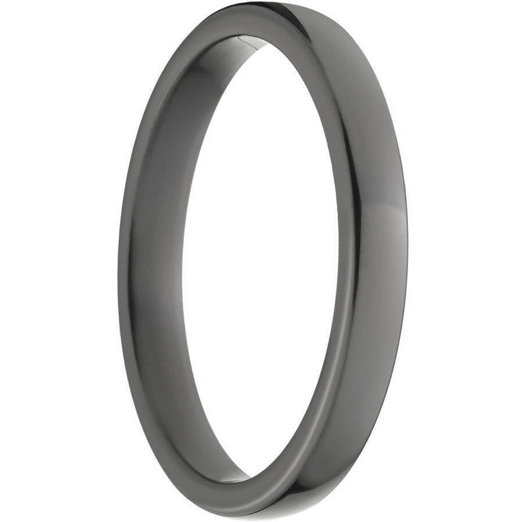 3mm Flat Black Zirconium Ring with a Polished Finish