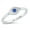 Rhodium Plated, variant on Blue and Clear Cubic Zirconia Petite Evil Eye Ring Yellow Gold-Tone Sterling Silver Size 10