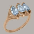thumbnail image 2 of LBG British Made 10k Rose Gold Natural Aquamarine Womens Engagement Ring - 33 size options - Size 11, 2 of 5