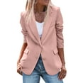 thumbnail image 4 of Atogsazn Women's Business Casual Blazers Long Sleeve Notch Lapel Trendy Work Office Blazer Jackets Outerwear 2025 Fall Fashion Pink M, 4 of 9