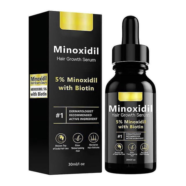 Suero capilar al 5 %, suero capilar con biotina y minoxidil más saludable y fuerte para hombres y mujeres, aceite capilar para cabello dañado