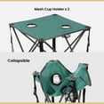 thumbnail image 4 of ARROWHEAD OUTDOOR 26” (66cm) Heavy-Duty Portable Camping Folding Table, 2 Cup Holders, Compact, Square, Carrying Case Included, Steel Frame, High-Grade 600D Canvas, USA-Based Support (Green), 4 of 7