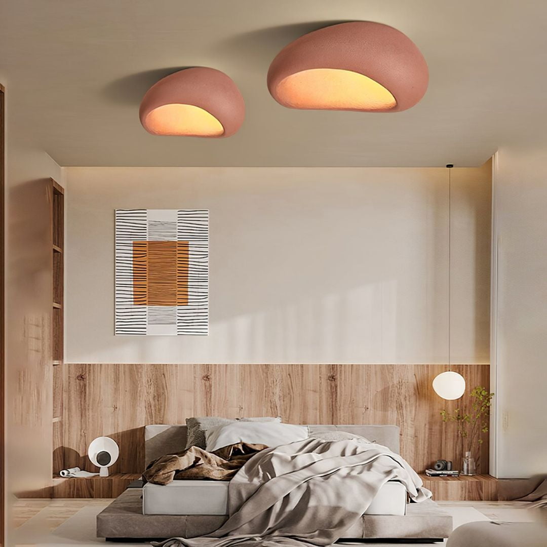 Arturesthome Wabi-sabi Style Resin Ceiling Lamp Japanese Style Master Bedroom Ceiling Light