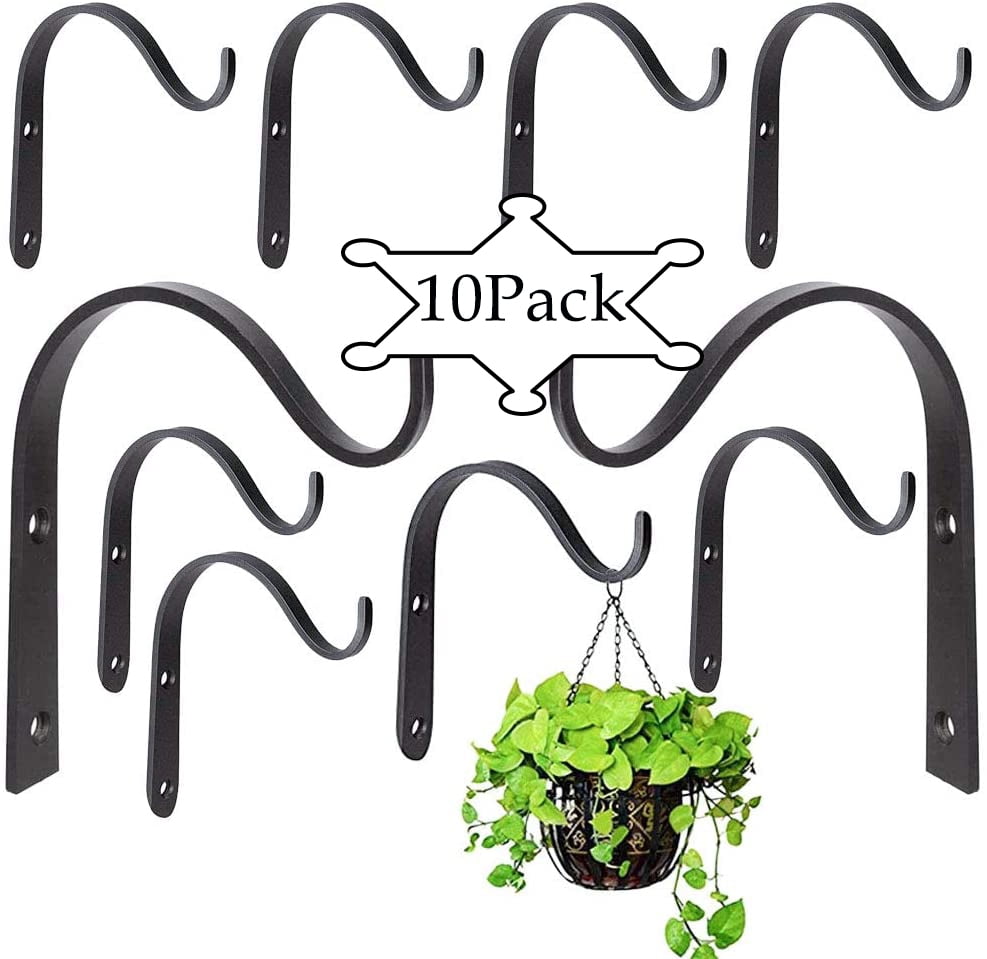 10x/Set Wrought Iron Hooks Hangers Hanging Wall Bracket For Lantern New Planter