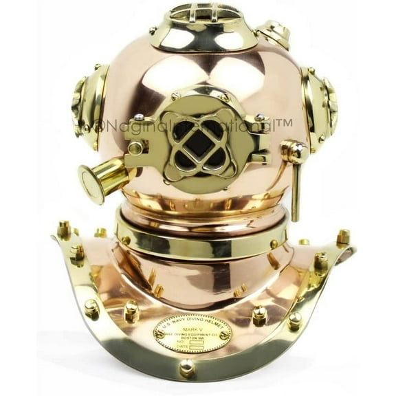 9" Copper Brass Crafted Nautical Diving Helmet | Maritime Home Decor & Gifts | Nagina International