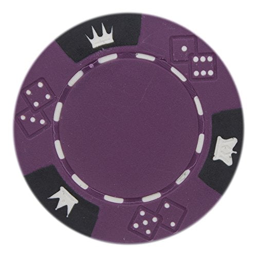 Crown & Dice Premium Blank 14g Poker Chips, Purple Composite, 50pack