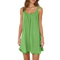 thumbnail image 1 of Robe Courte d'Été pour Femme de Plage - par-Dessus de Bikini, Sans Manches Évasée, Robe T-Shirt Décontractée Mini, Polyester, Tailles P - TTG, 1 of 4