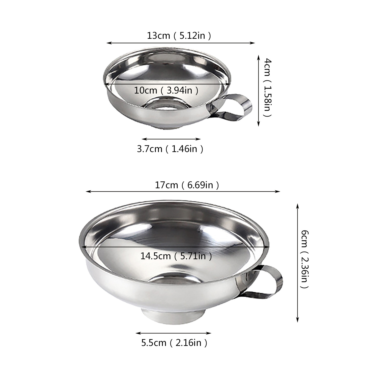 WANYNG Stainless Steel Canning Funnel Wide Mouth Wide Mouth Jar Funnel With Handle For Wide Mouth And Regular Mouth Wide Mouth Jars Food Grade Metal Jam Funnel - image 2 of 4
