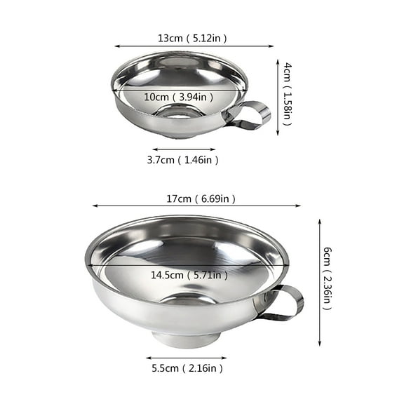 Toyeng Kitchen Funnel Stainless Steel Canning Funnel Wide Mouth Wide Mouth Jar Funnel with Handle for Wide Mouth and Regular Mouth Wide Mouth Jars Food Grade Metal Jam Funnel