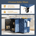 thumbnail image 4 of OMCHOM 51.2" Kitchen Island with Folding Drop Leaf,Rolling Cart Table with Storage and Towel Rack,Navy Blue, 4 of 7