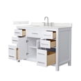 thumbnail image 2 of Beckett 48" White Single Vanity & Giotto Quartz Top (3-Hole) & Nickel Trim, 2 of 5